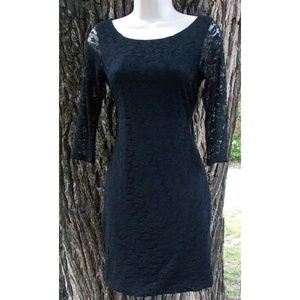 Little Black (Body Hugging Lace) Dress-Small
